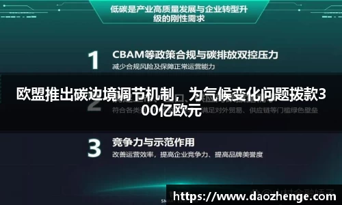 欧盟推出碳边境调节机制，为气候变化问题拨款300亿欧元